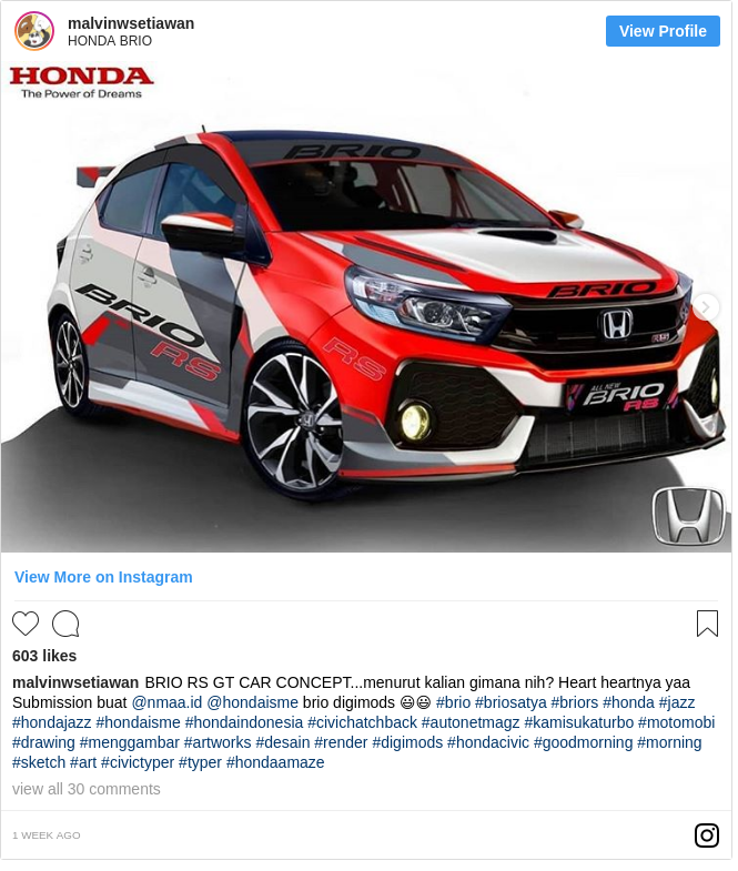 Keren Juga Nih Honda Brio Anyar Pakai Livery Civic Type R Tcr Kurio