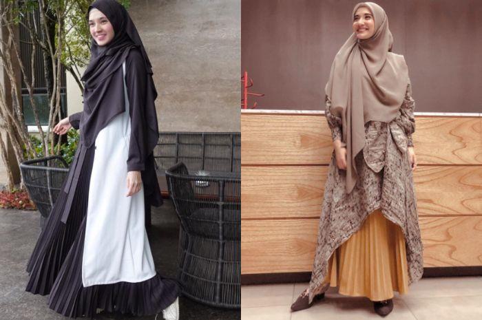 Style Hijab Syari Dengan Rok Plisket