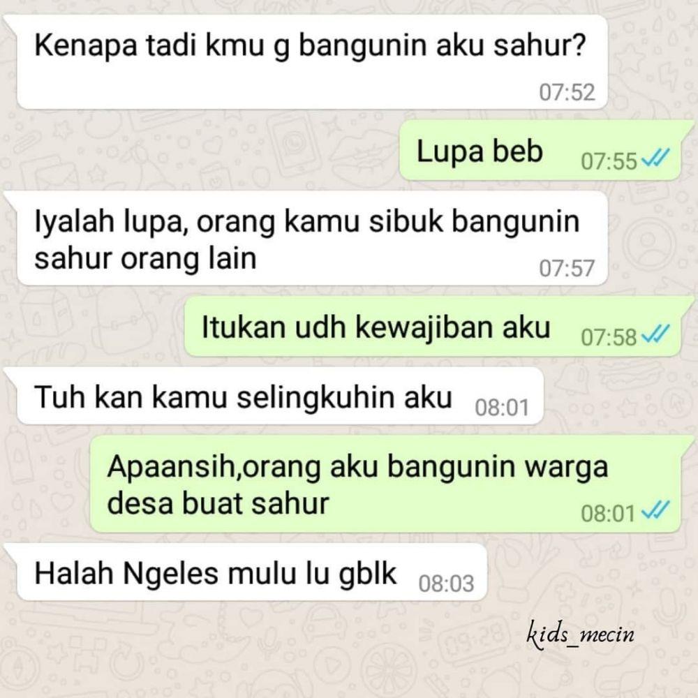 10 Chat Pacar Bangunin Sahur Ini Bikin Tepuk Jidat Kurio