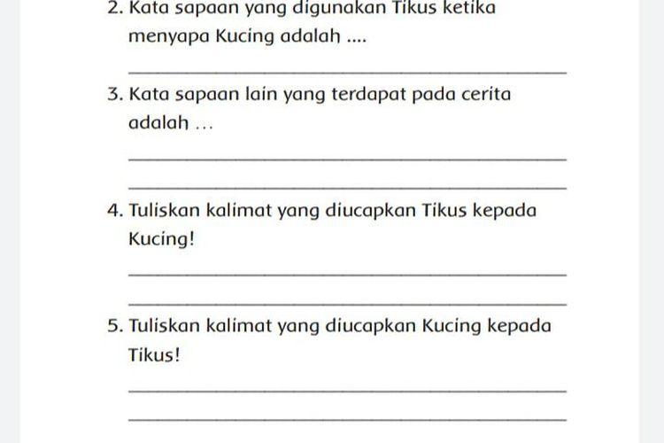 Kunci Jawaban Tema 7 Kelas 2 Halaman 130 131 132 133 134 Sampai 135 136 137 138 139 Kata Sapaan Kucing Kurio